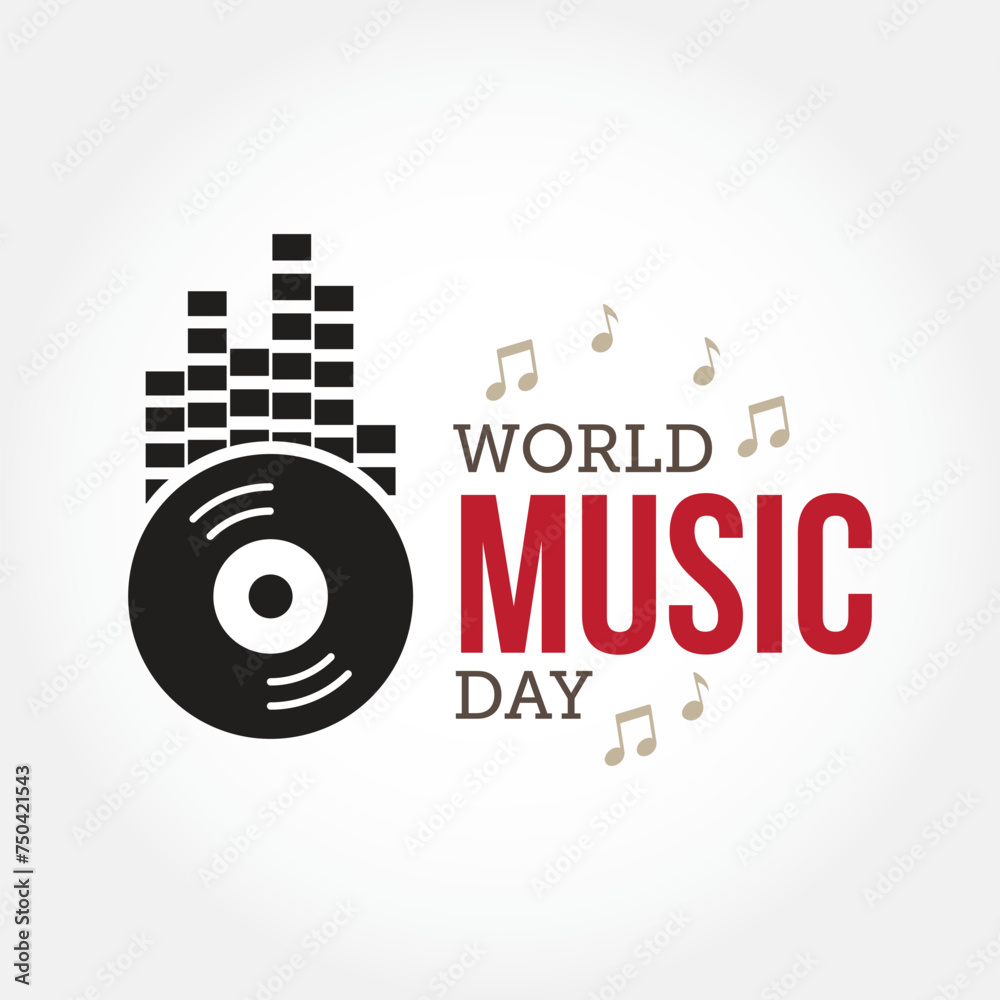 World music day vector illustration. World music day themes design concept with flat style vector illustration. Suitable for greeting card, poster and banner.