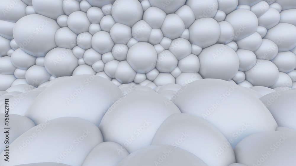 Abstract background white balls surface 3d render Abstract background white balls surface 3d render