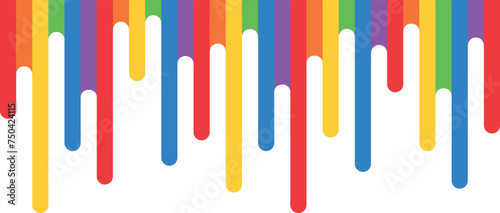 colored abstraction of liquid rainbow smudges, LGBT colors on a transparent background in the form of stripes, colored pencils and paints, thick strokes of paint photo