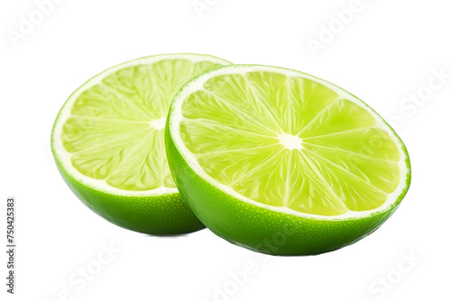 High-definition lime slices in isolation.