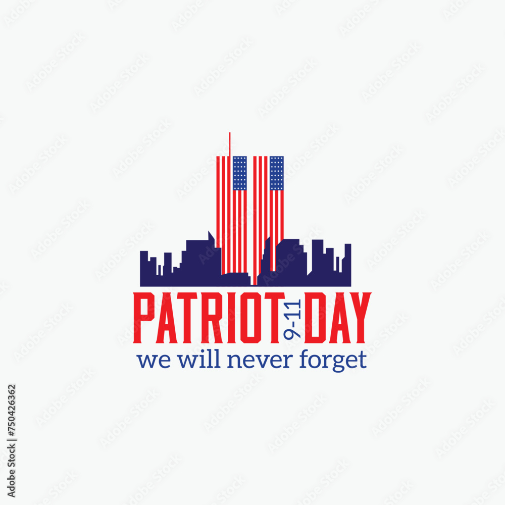 USA patriot day vector illustration. USA patriot day themes design concept with flat style vector illustration. Suitable for greeting card, poster and banner.