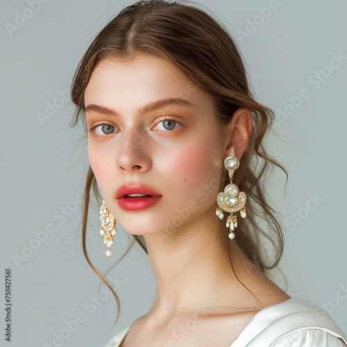 Chandbali Earrings taking center stage on a Russian mode