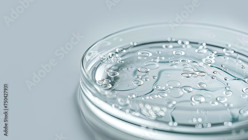 Petri dish on a white background. Deep shadows. Contrast. Laboratory. Petri dishes. Generative AI.