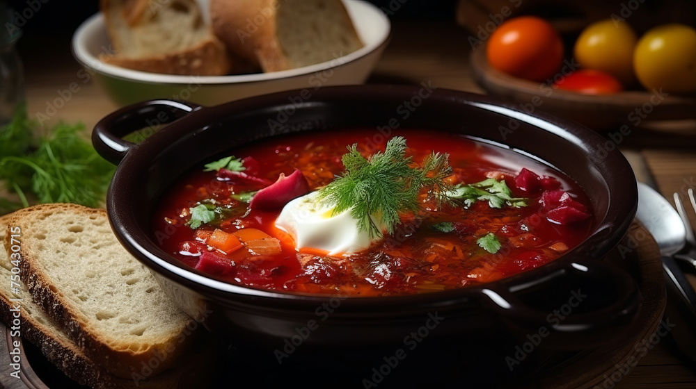 beetroot borscht soup in a bowl beetroot borscht soup in a bowl