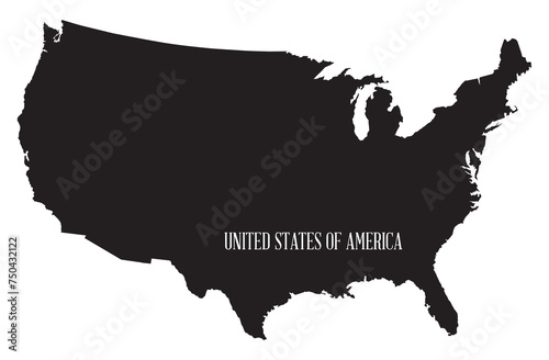USA Map Silhouette Outline