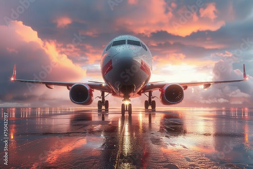 airplane landing in airport professional photography