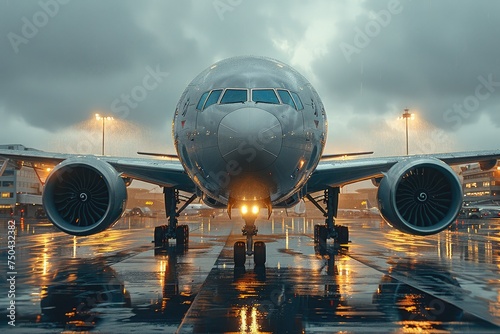 airplane landing in airport professional photography