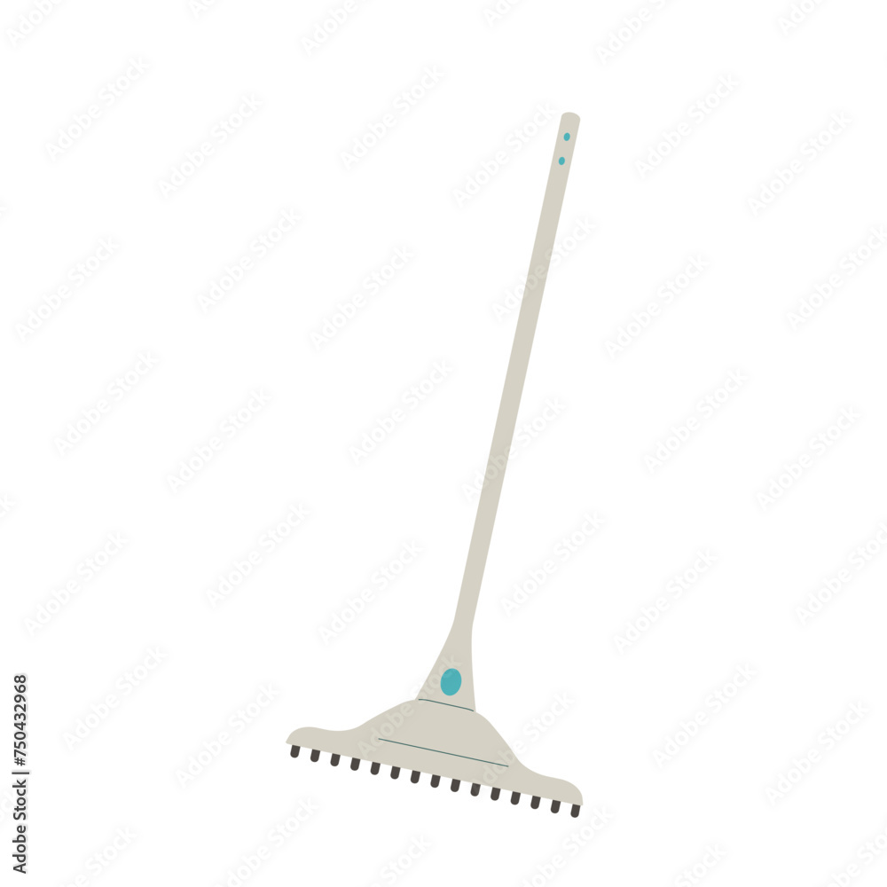 Mop, cleaning broom isolated on white background. Washing floor brush. Vector flat illustration