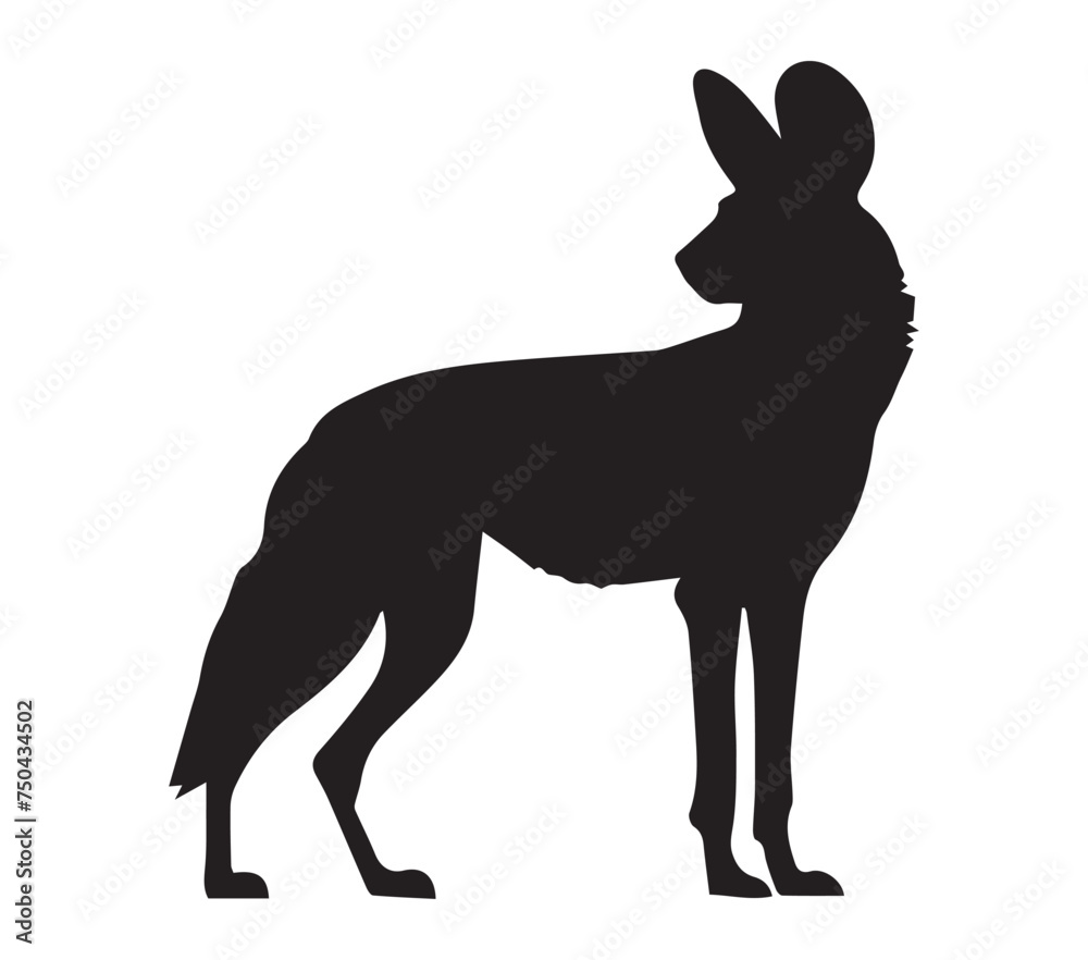 African Wild Dog vector illustration design art.