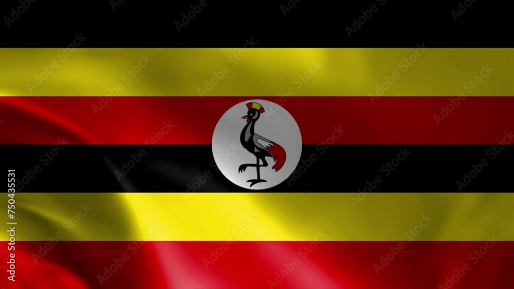 4k render Uganda Flag video waving in wind Uganda Flag Wave Loop waving in wind Realistic Uganda Flag background Uganda Flag Looping