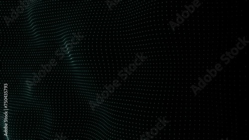 Animated abstract technology dark background. Glowing random dots. Data, hi-tech concept. Looped stock animation motion graphics design. Footage for backdrop.