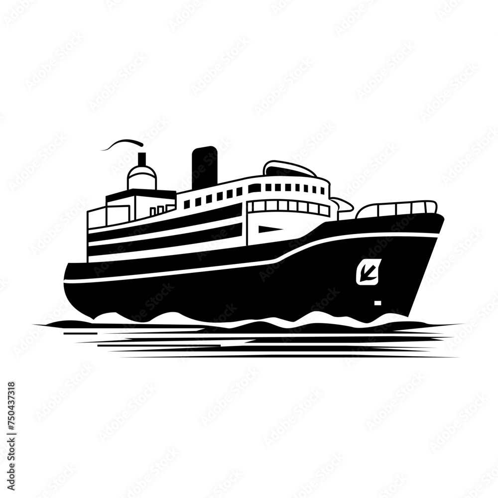 Ship icon on glyph style Ship icon on glyph style