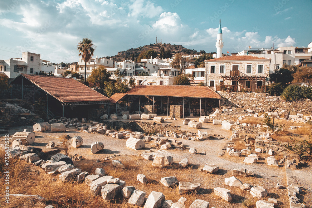 The ruins of the Mausoleum at Halicarnassus (Tomb of Mausolus ...