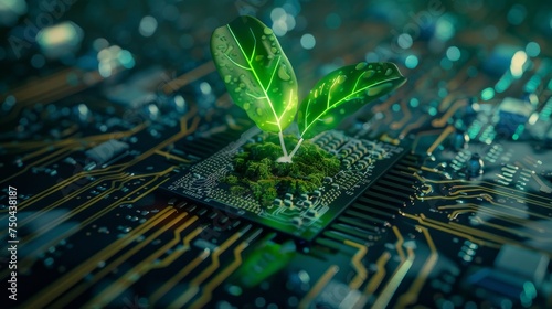 Tech Growth - Nature and Circuitry Fusion