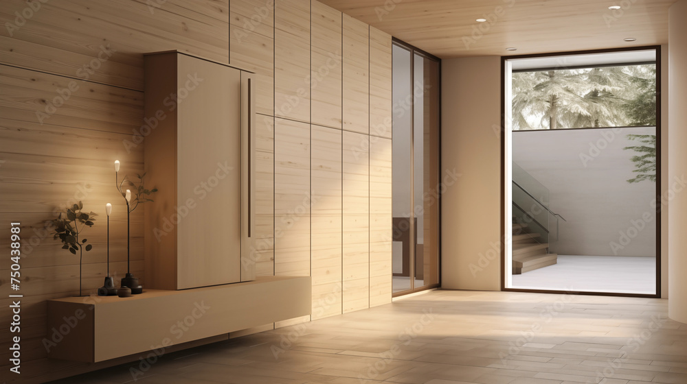 Fototapeta premium Modern luxury room wooden interior
