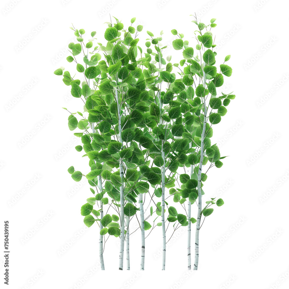 Obraz premium Populus Tree isolated on transparent background