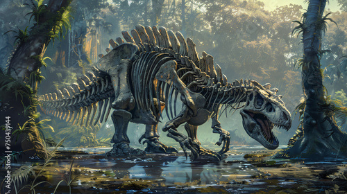 Dinosaur fossillustration © Gefer