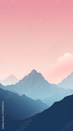 Mountain landscape at sunset. Vector illustration of a mountain range.