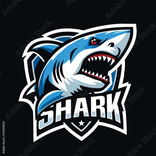 shark logo esport style vector illustration