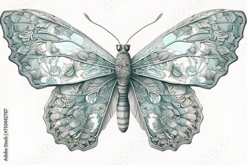 Tattoo art butterfly. Hand-drawn illustration. Vector.
