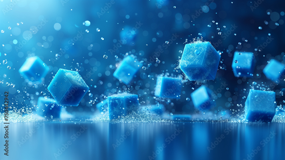 Obraz premium Abstract 3D Blue Cubes Background