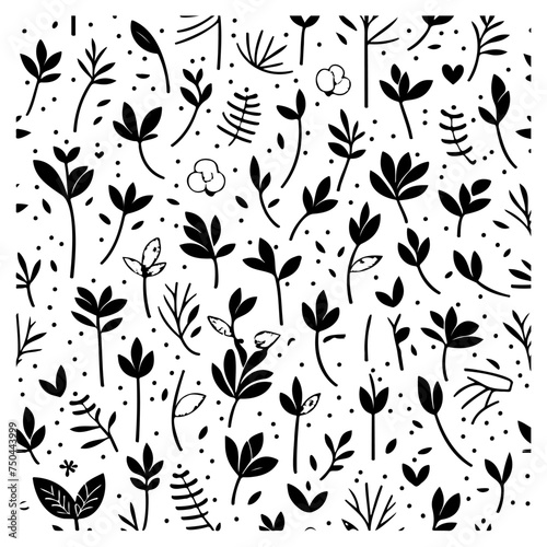 Blossom seamless pattern fabric Doodle illustration sketch draw