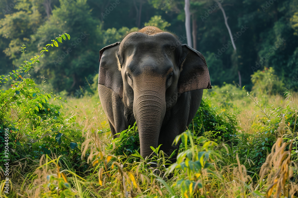 Fototapeta premium Asian elephant, Asiatic elephant, Thailand, World Wildlife Day