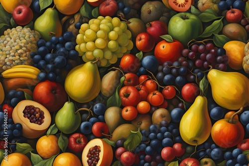 Wall art of fruits background image, wallpaper