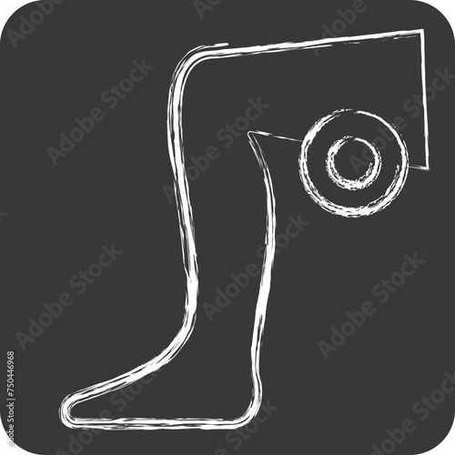 Icon Leg. related to Body Ache symbol. chalk Style. simple design editable. simple illustration