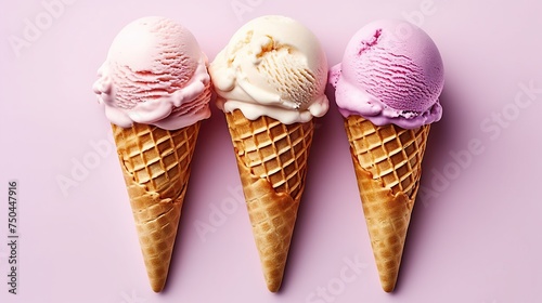Three Scoops of Summer: Vanilla, Strawberry, and Berry Ice Cream