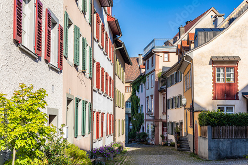 Austria, Vorarlberg, Bregenz, Old town alley in spring photo