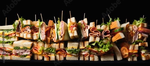 Delicious Assorted Finger Sandwiches Perfectly Arranged for an Elegant Event Spread