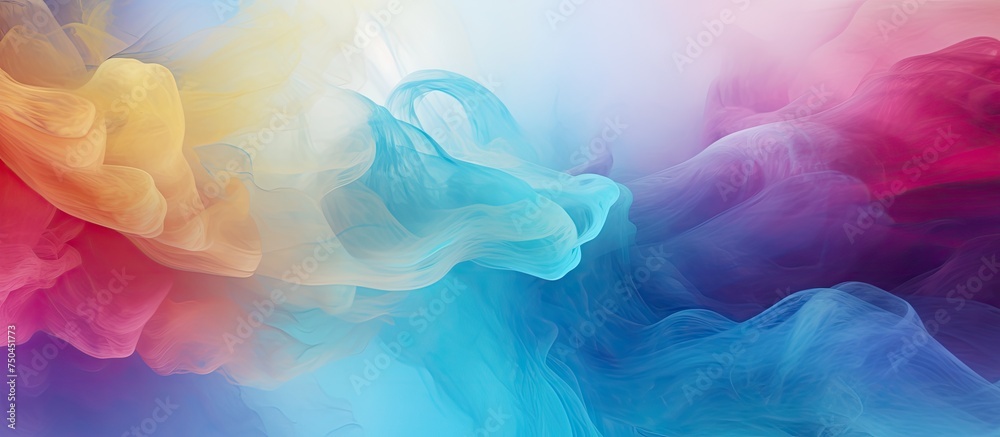 Vibrant Smoke Swirls Creating a Colorful Abstract Background of Pigments and Dyes