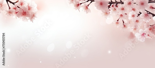 Delicate Cherry Blossom Branches Elegantly Grace a Light Background