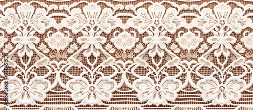 Elegant White Lace Fabric with Floral and Leaf Patterns for Crafting and Decoration