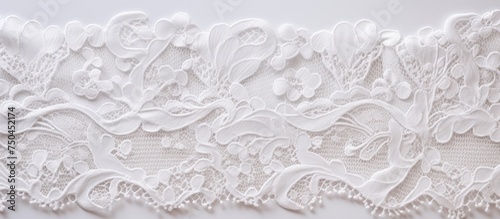Elegant Silk White Lace with Intricate Floral Pattern for Crafts and Decor