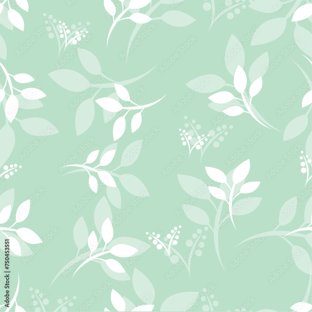 Green leaf seamless pattern with leaves. use for wallpaper, backgrounds, fabric wrapping paper. 