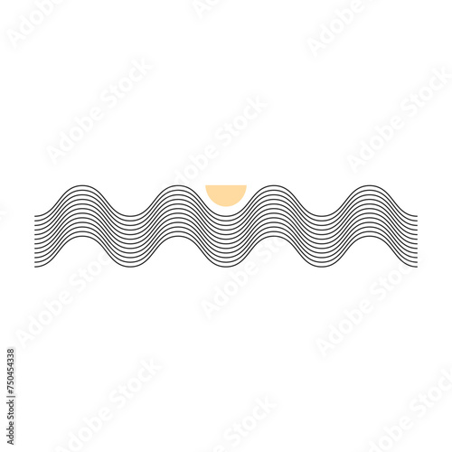 Zen waves abstract element vector illustration