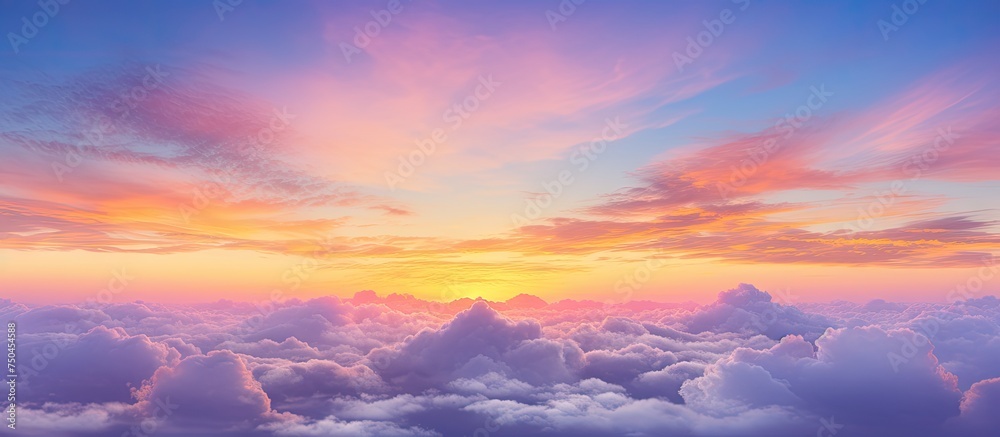 Mesmerizing Sunset Views from High in the Sky with Beautiful Orange and Purple Hues
