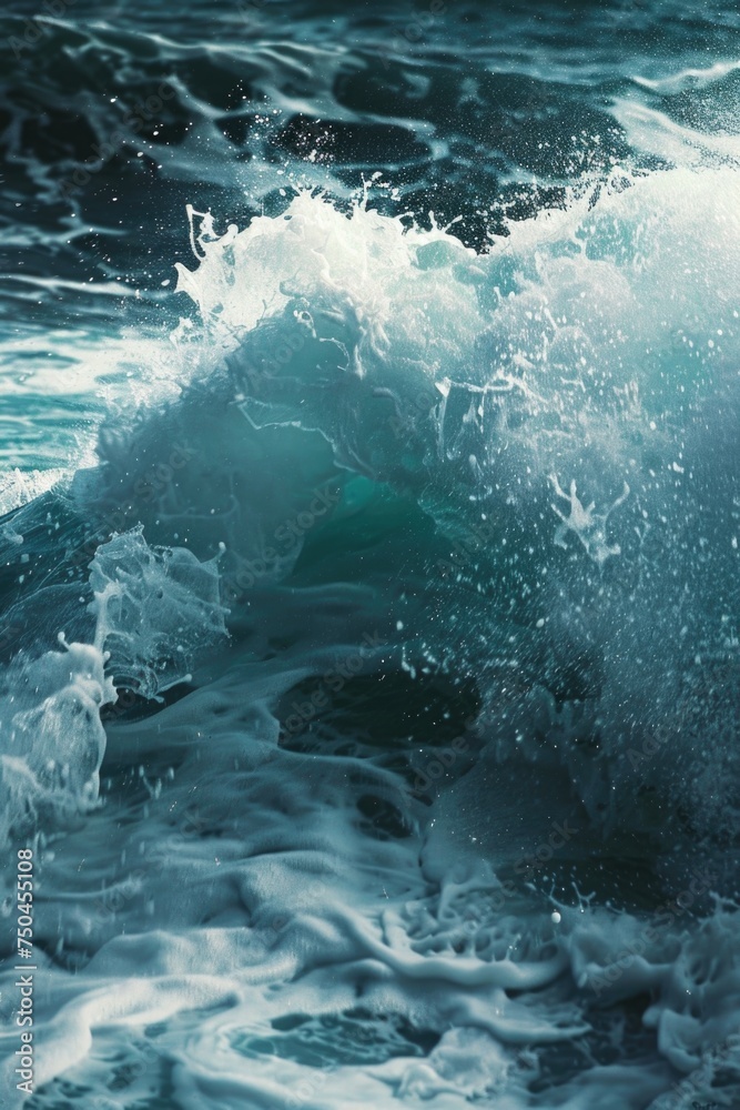 Person surfing on a wave, suitable for sports or vacation concept Person surfing on a wave, suitable for sports or vacation concept