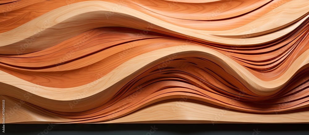 Elegant Wooden Sculpture Featuring Flowing Wavy Lines for Artistic Inspiration Elegant Wooden Sculpture Featuring Flowing Wavy Lines for Artistic Inspiration