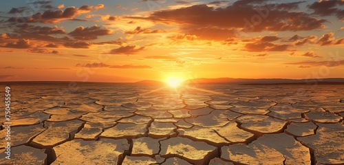 cracked earth in desert