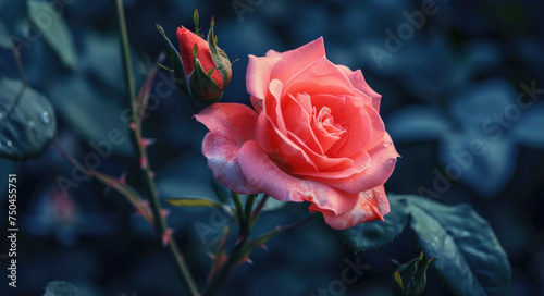 Beautiful pink rose in full bloom  perfect for gardening or floral concepts