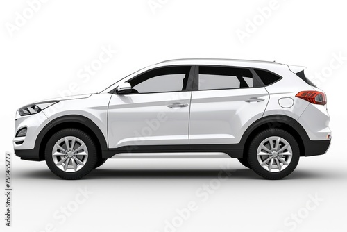 A white SUV parked on a clean white surface. Suitable for automotive concepts © Fotograf