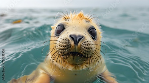 Exploring the ocean with wide eyes and whiskers: A curious baby seal pup. Concept Nature Photography, Wildlife, Marine Animals, Baby Animals, Curiosity