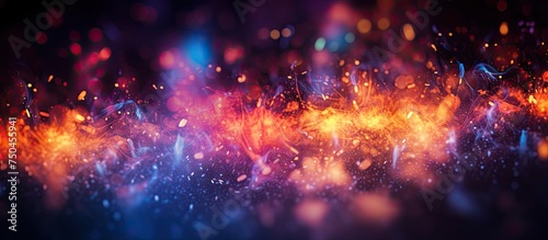 Vibrant Colorful Abstract Background with Dynamic Bokeh Lights and Sparkling Firestorm Texture