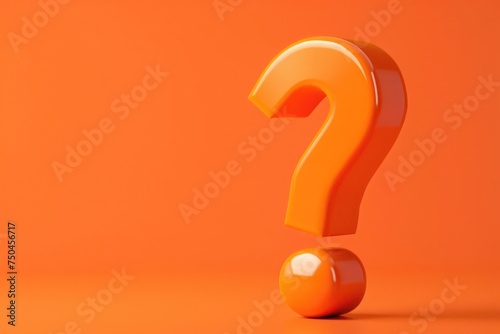 Vibrant orange question mark on matching background. Suitable for educational and design concepts