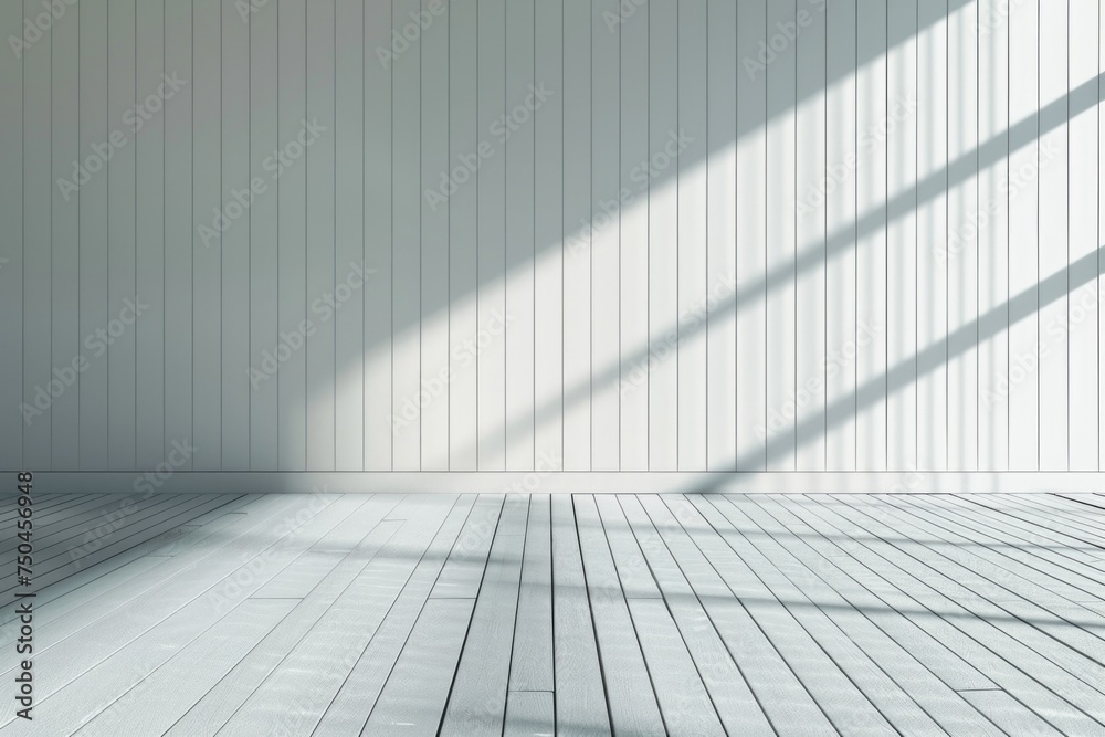 Simple white room with wooden floor, suitable for interior design concepts Simple white room with wooden floor, suitable for interior design concepts