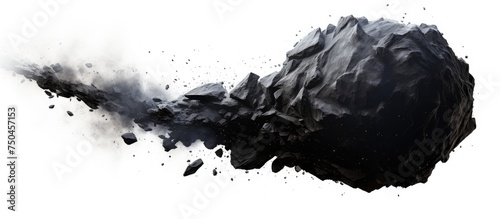 Majestic Black Asteroid Floating in a Vast Cosmic Void photo