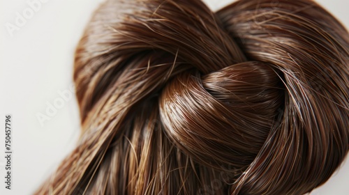 Close up of a woman's hair with a knot. Suitable for beauty and hairstyle concepts